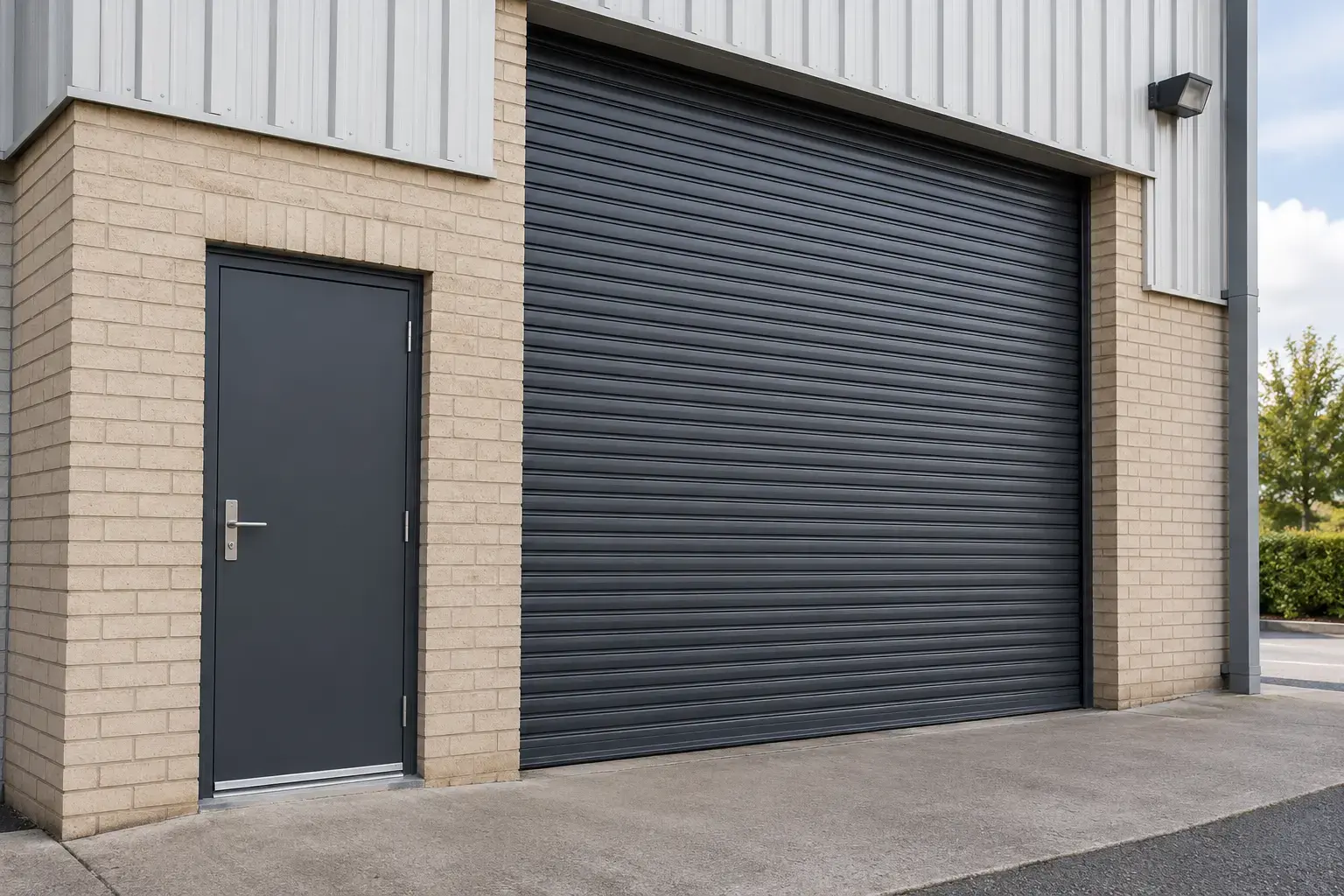 Anthracite Roller Shutter and Steel Door