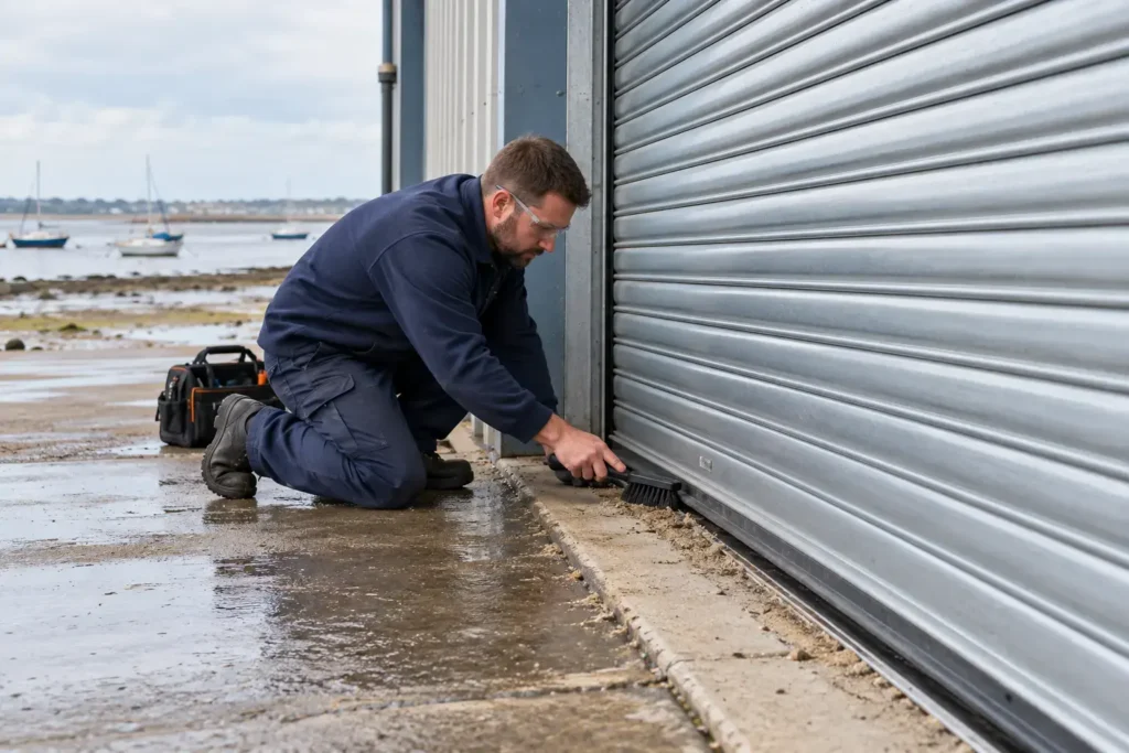 Cleaning a Coastal Roller Shutter